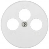 Накладка для розетки TV+FM+SAT 3 местная, белый, овал 885404-1, LK Studio Vintage