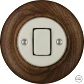 Ретро выключатель грецкий орех матовый LINUMW7 Katy Paty перекрестный