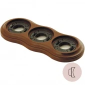 Рамка с пластиковой вставкой 3 местная, на бревно D240 мм., восьмерка, коричневый, 257-К (KM) Lindas