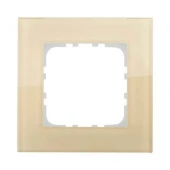 Дизайнерская рамка 1 местная, кремовое стекло, 844117-1 LK Studio, серия LK80