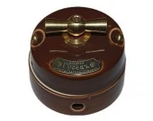 Ретро выключатель малый, темно-коричневый, 11543И-70 (ТК) ГусевЪ, одноклавишный