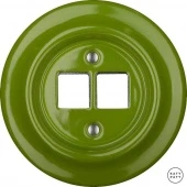 Корпус ретро розетки двойной ярко-зеленый глянцевый NICHGs0 Katy Paty