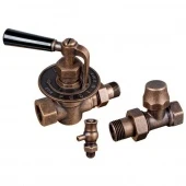 Ретро вентили прямые для радиаторов и воздухоотводчик 1/2" латунь CC/RS-1/1 RETRO style