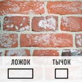 Лофт плитка "Ижора" с высолами (элементы ложок и тычок) ОБи2 OldBrick бетон