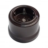 Ретро розетка с заземлением Verona коричневый, KVS-K03 Edisel