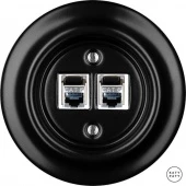 Розетка интернет Cat.6 экранир. двойная, черный матовый NIMsCat6e Katy Paty