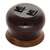 Розетка телефон + компьютер серия Фаберже шоколадная ночь B2-303-020/18 BIRONI