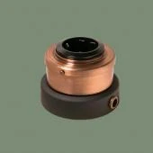 Ретро розетка с заземлением и шторками, серия Лонжин светлая медь, рамка: черная, механизм: черный L232-7 Romatti