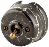 Ретро выключатель тумблерный одноклавишный, черный мрамор, OP41BLM (KM) Salvador