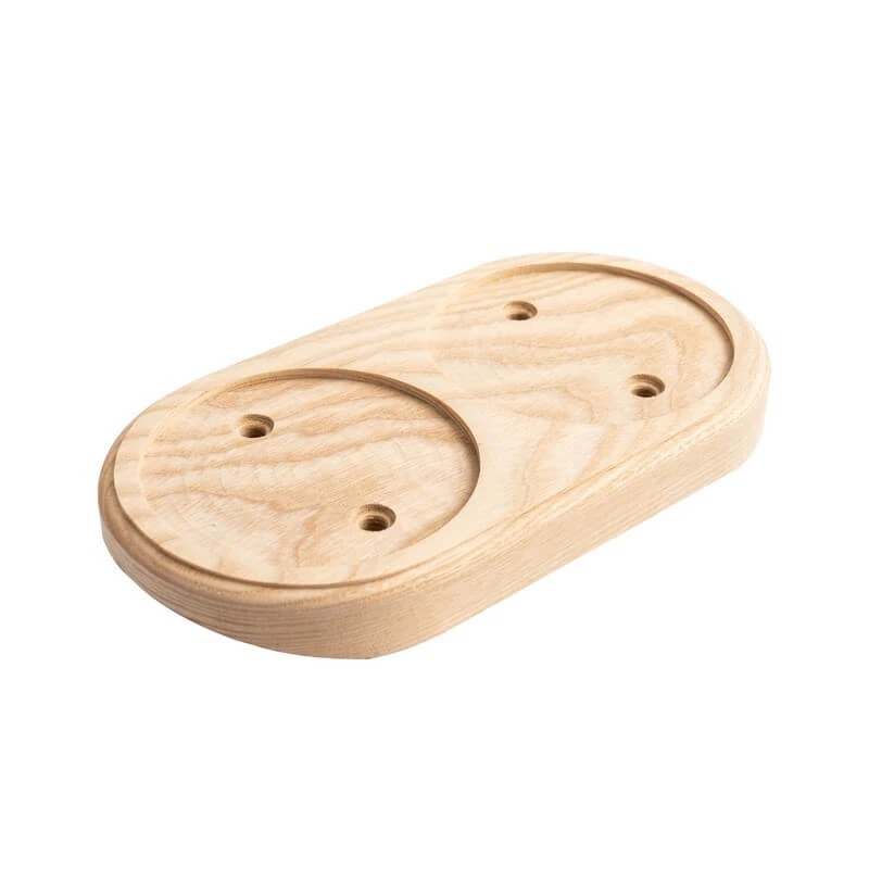 Накладка на бревно 260 мм. 2 местная, под ретро электрику из металла, ясень натуральный, ОМРП2-260 DecoWood Накладка на бревно 260 мм. 2 местная, под ретро электрику из металла, ясень натуральный, ОМРП2-260 DecoWood