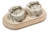 Ретро выключатели Combi duble-1, мрамор, натурель, B1-201-09/CD BIRONI, одноклавишный проходной