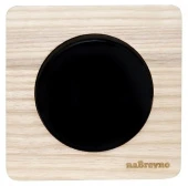 Выключатель одноклавишный проходной, натуральный ясень+черный, ROC1-AN/1E31401303 Ruwel