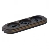 Рамка деревянная 3 местная, овал, состаренный черный, RD-03025 Retrika