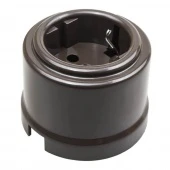 Розетка с заземляющим контактом и шторками, коричневая, B1-101-22-sh BIRONI