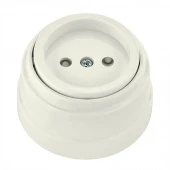 Ретро розетка без заземления, со шторками, РА16-0205 бежевый Bylectrica