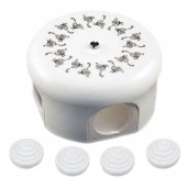 Распределительная коробка D110 белая с черным узором B1-522-01 D201-1-K BIRONI с 4 кабельными вводами в комплекте