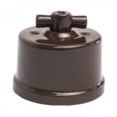 Ретро выключатель Terra коричневый, KTSw2-K03 Edisel двухклавишный