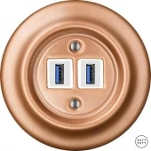 Ретро розетка USB медь матовая CUGsUSBw Katy Paty