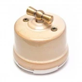 Ретро выключатель бежевый OP21GD Salvador двухклавишный