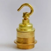 Патрон для ретро лампы с кольцом и крюком 76/1 ET+7069 латунь S. Lilley & Son