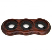 Рамка с пластиковой вставкой 3 местная, красное дерево, 25364 Lindas