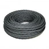 Ретро кабель витой ПВХ (50 м.) 2*0.75, графит, GE70140-38 ТМ МезонинЪ