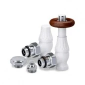 Ретро клапаны прямые для радиаторов, воздухоотводчик и заглушка Old Style 1/2" белый K367-1500VC0A S.R.Rubinetterie