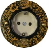 Розетка с заземлением, механизм Legrand, Хохлома, 13160И-80 ГусевЪ