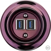 Ретро розетка USB фиолетовый металлик PEMAGsUSBb Katy Paty