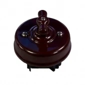 Ретро выключатель Ideal одноклавишный, проходной, коричневый, R1-SW-12 Retrika