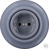 Ретро розетка электрическая без заземления, пепельно-серый глянцевый LIGs Katy Paty