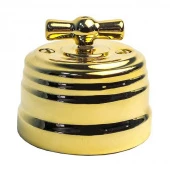 Ретро выключатель Grande Metallic золото, KGSw1-7GM Edisel одноклавишный проходной