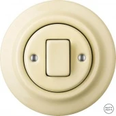 Ретро выключатель проходной ваниль глянцевая PNFLGW6 Katy Paty одноклавишный
