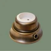 Ретро розетка б/з, серия Людвиг, латунь, механизм: белый (трубка D16) G25-8-16 Romatti