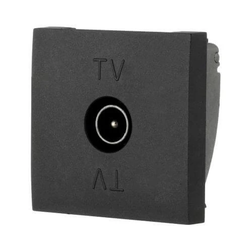 Дизайнерская розетка TV, черный бархат, 852108-1 LK Studio, оконечная, серия LK45