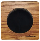 Выключатель двухклавишный, дуб в масле+черный, ROC1-DO/1E31601303 Ruwel