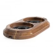 Рамка 2 местная с пластиковой вставкой, американский орех, 408-204 SUN-LUMEN