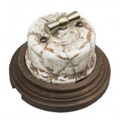 Ретро выключатель Combi-1, мрамор, старое дерево, B1-201-09/C-17 BIRONI, одноклавишный проходной