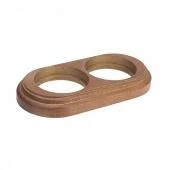 Рамка 2 местная овал дуб коричневый с золотой патиной О12ДКЗ Salvador