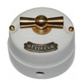 Ретро выключатель, белый, 11543И-80 ГусевЪ, одноклавишный