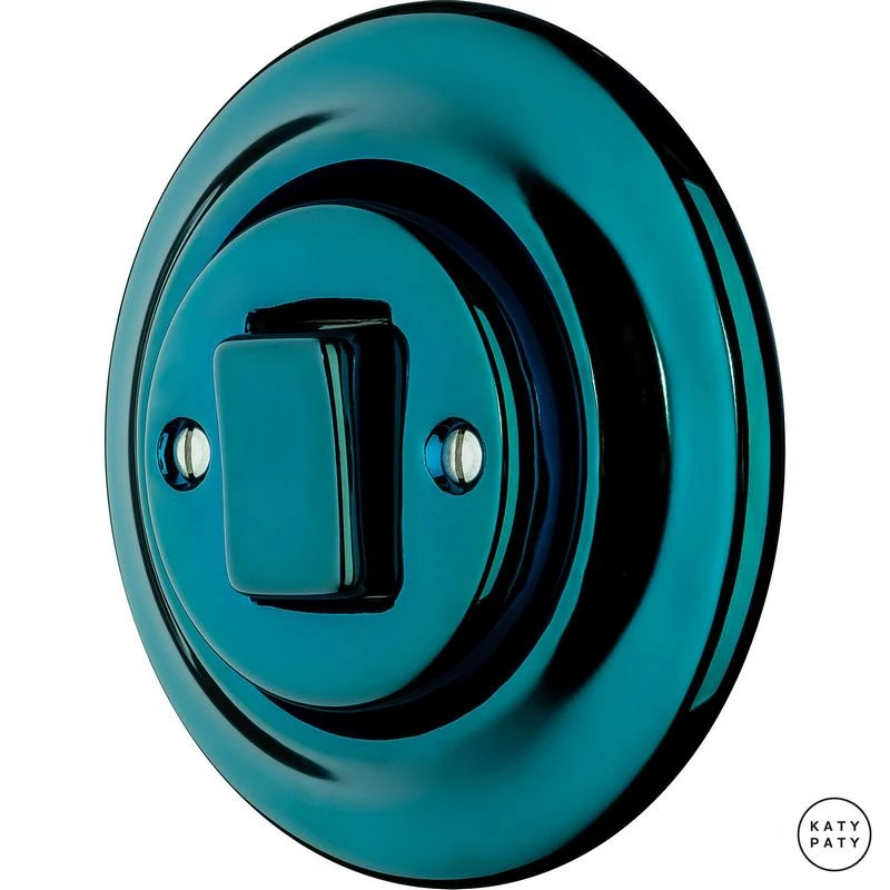 Ретро выключатель синий металлик PEAZGWdm Katy Paty диммер Ретро выключатель синий металлик PEAZGWdm Katy Paty диммер