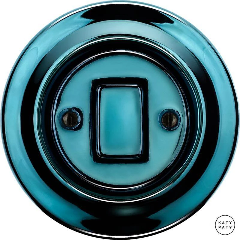 Ретро выключатель синий металлик PEAZGWdm Katy Paty диммер Ретро выключатель синий металлик PEAZGWdm Katy Paty диммер