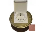Розетка с заземлением, механизм "Гира", медь, 14330И-100/к ГусевЪ
