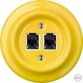 Розетка интернет Cat.6 двойная, ярко-желтый глянцевый NILUGsCat6 Katy Paty