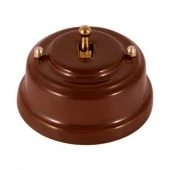 Ретро выключатель, коричневый, тумблер золото, ВР1КЗ ЛЕАНЗА одноклавишный