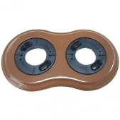 Рамка с пластиковой вставкой 2 местная, восьмерка, молочный шоколад, 252-МШ (KM) Lindas