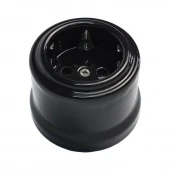 Ретро розетка с заземлением Verona черный, KVS-K04 Edisel