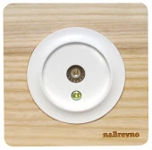 Розетка антенная TV, натуральный ясень+белый, ROC1-AN/1E21101300 Ruwel