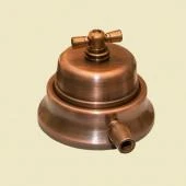 Ретро выключатель серия Людвиг медь (трубка D12) G145-12 Romatti двухклавишный