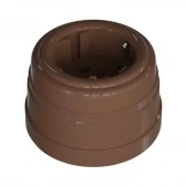 Ретро розетка электрическая с заземлением, какао, GE30301-70 ТМ МезонинЪ, серия Усадьба